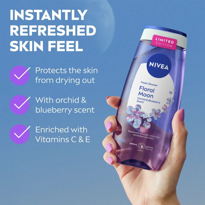 Nivea Floral Moon felfrissítő tusfürdő gél limitált kiadás 250 ml