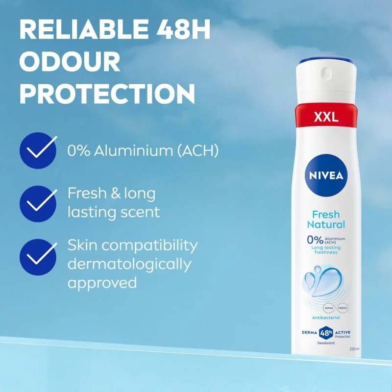 Nivea Fresh Natural spray dezodor hölgyeknek 250 ml
