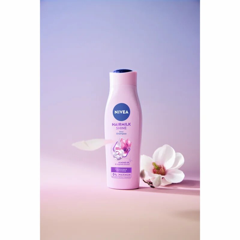 Nivea Hairmilk Shine ápoló sampon 400 ml