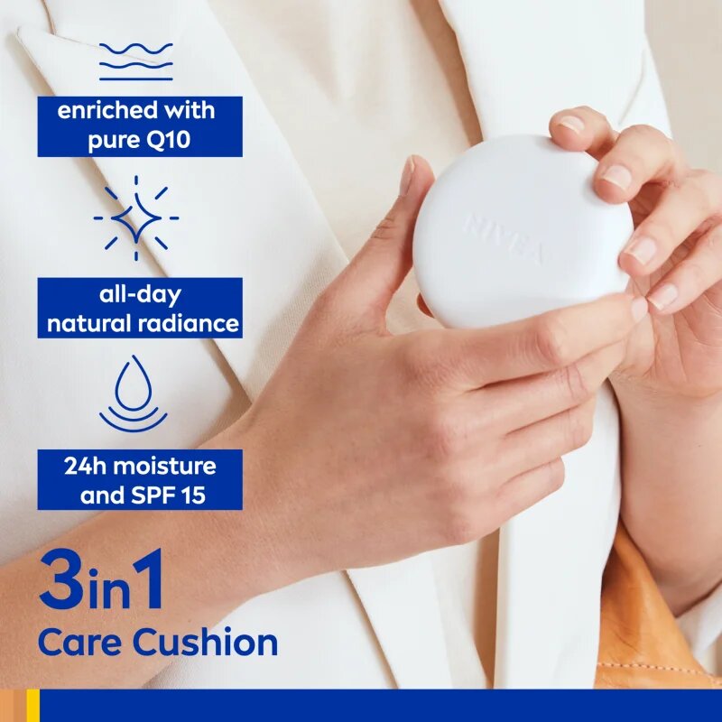 Nivea Hyaluron Cellular Filler Cushion alapozó sminkszivaccsal 3 az 1-ben árnyalat 02 Medium 15 g