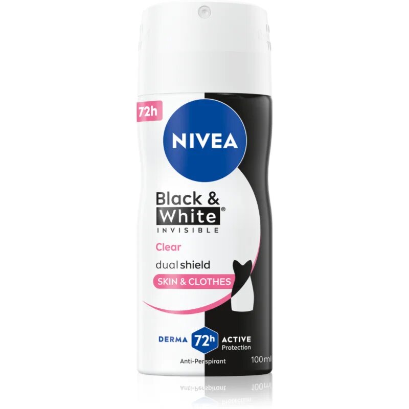 Nivea Invisible Black & White Clear izzadásgátló spray -ben hölgyeknek 100 ml