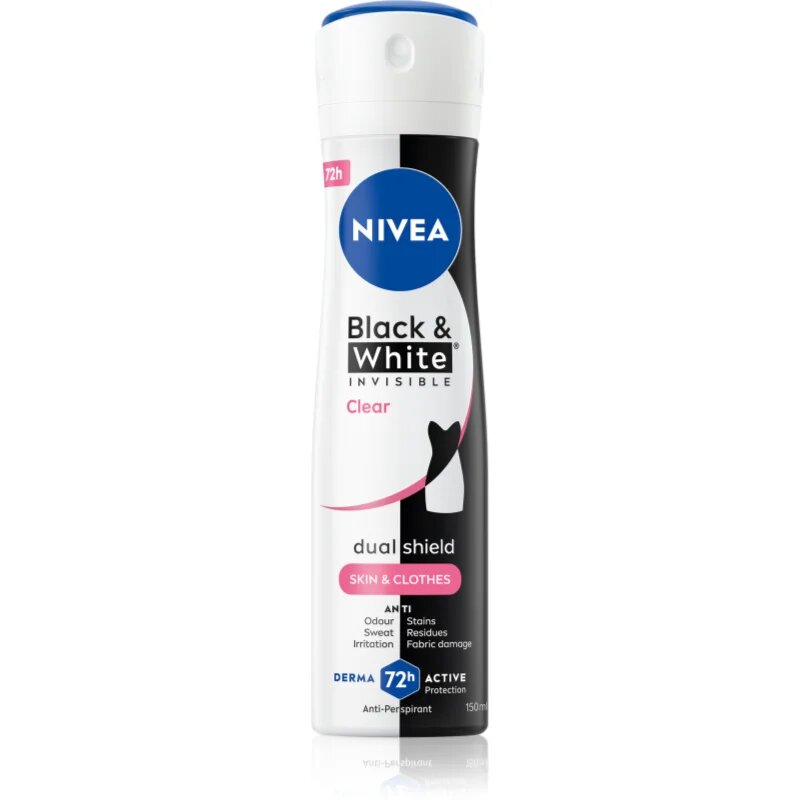 Nivea Invisible Black & White Clear izzadásgátló spray -ben hölgyeknek 150 ml