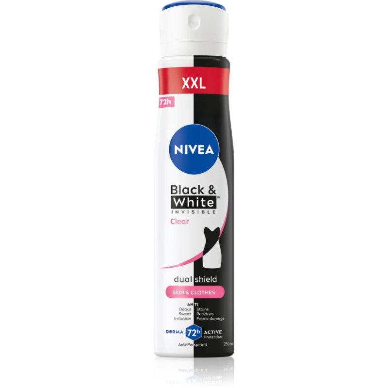 Nivea Invisible Black & White Clear izzadásgátló spray -ben hölgyeknek 250 ml