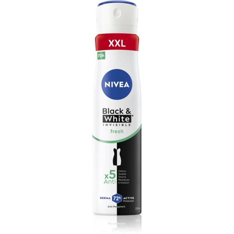 Nivea Invisible Black & White Fresh izzadásgátló spray hölgyeknek 250 ml