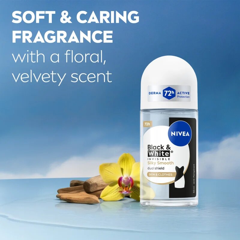 Nivea Invisible Black & White Silky Smooth golyós izzadásgátló hölgyeknek 50 ml
