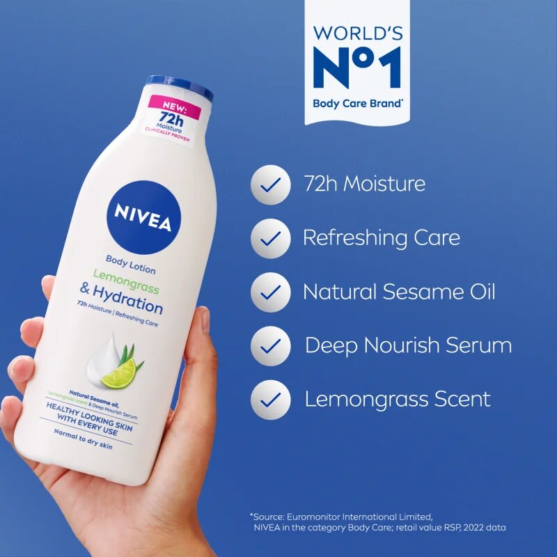 Nivea Lemongrass hidratáló testápoló tej 400 ml