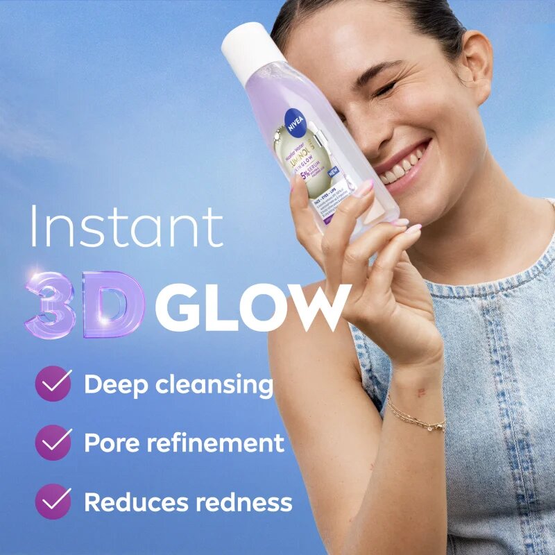 Nivea Luminous Skin Glow tisztító micellás víz az élénk bőrért 400 ml