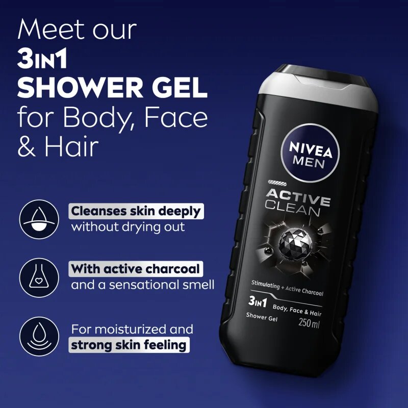 Nivea MEN Active Clean tusfürdő gél uraknak 500 ml
