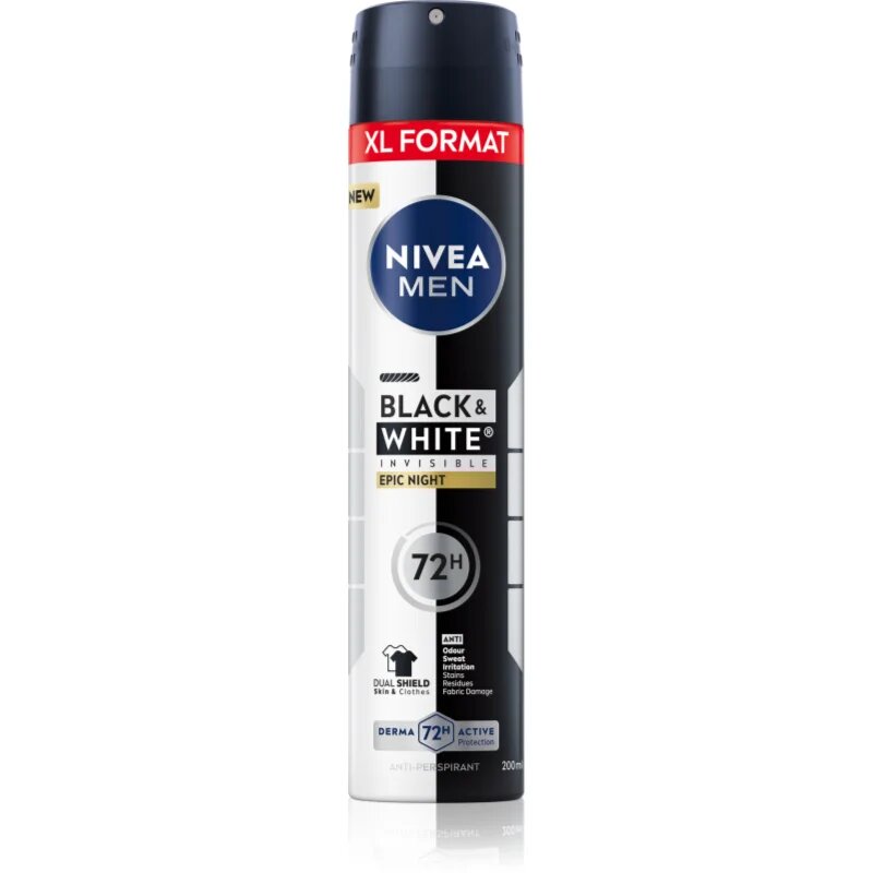 Nivea MEN Black & White Epic Night izzadásgátló spray uraknak 200 ml