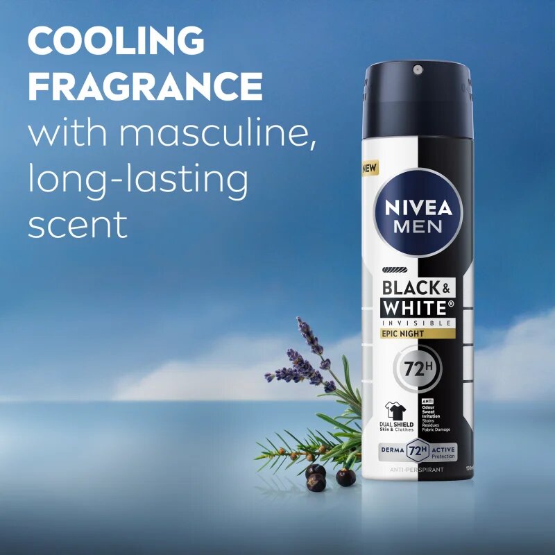 Nivea MEN Black & White Epic Night izzadásgátló spray uraknak 200 ml
