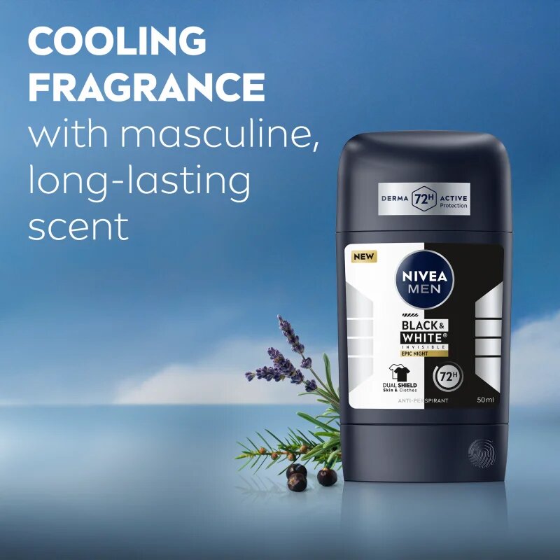 Nivea MEN Black & White Epic Night izzadásgátló stift uraknak 50 ml
