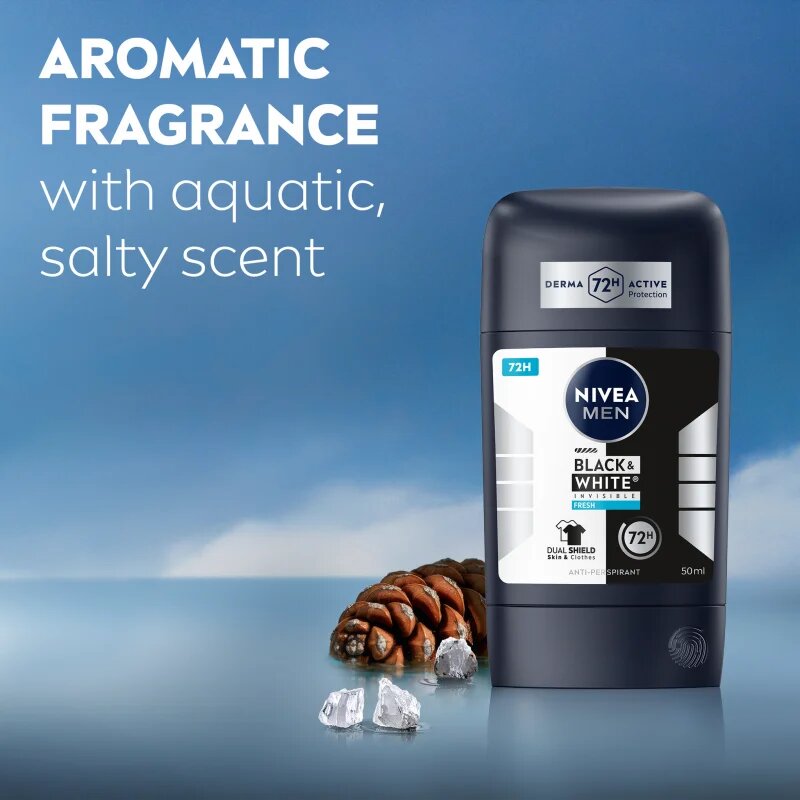 Nivea MEN Black & White Invisible Fresh izzadásgátló stift uraknak 50 ml