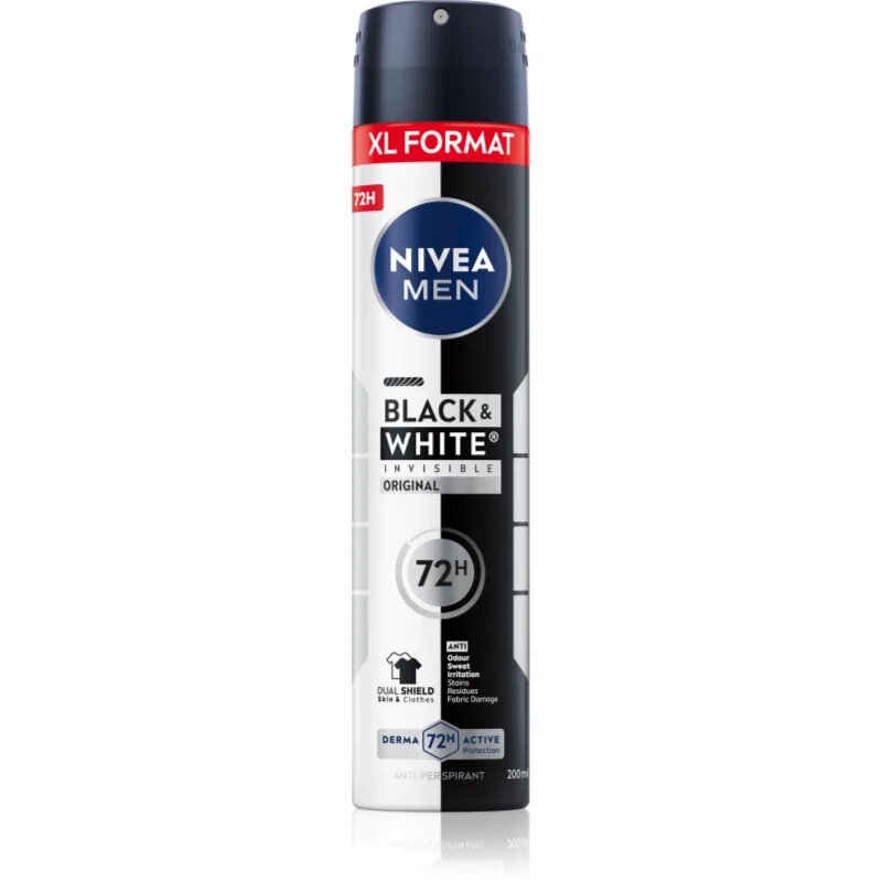 Nivea Men Black & White Invisible Original izzadásgátló spray uraknak 200 ml