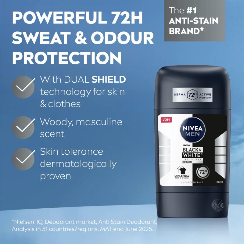 Nivea MEN Black & White Invisible Original izzadásgátló stift uraknak 50 ml