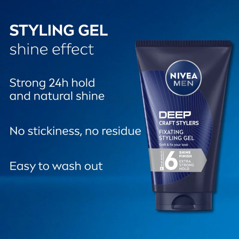 Nivea MEN Craft Stylers formázó gél a puha és fényes hajért 150 ml