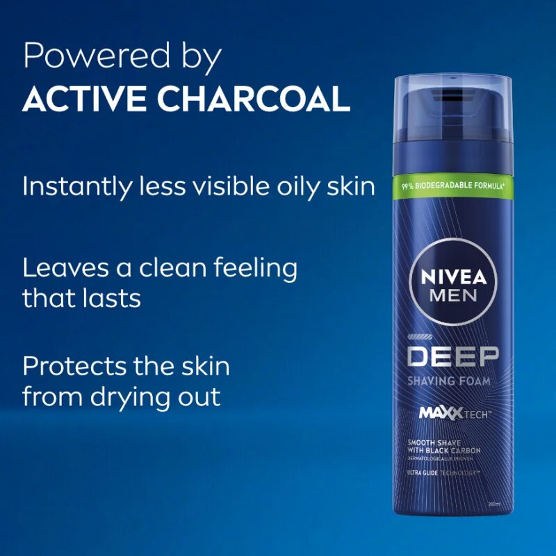 Nivea MEN Deep borotválkozási hab uraknak 200 ml