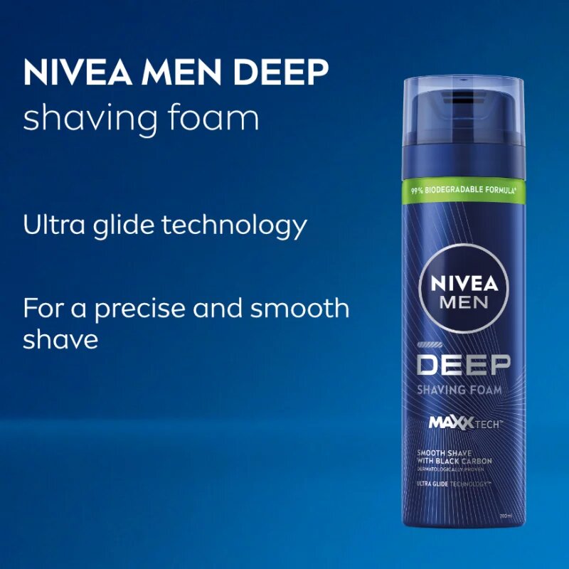 Nivea MEN Deep borotválkozási hab uraknak 200 ml