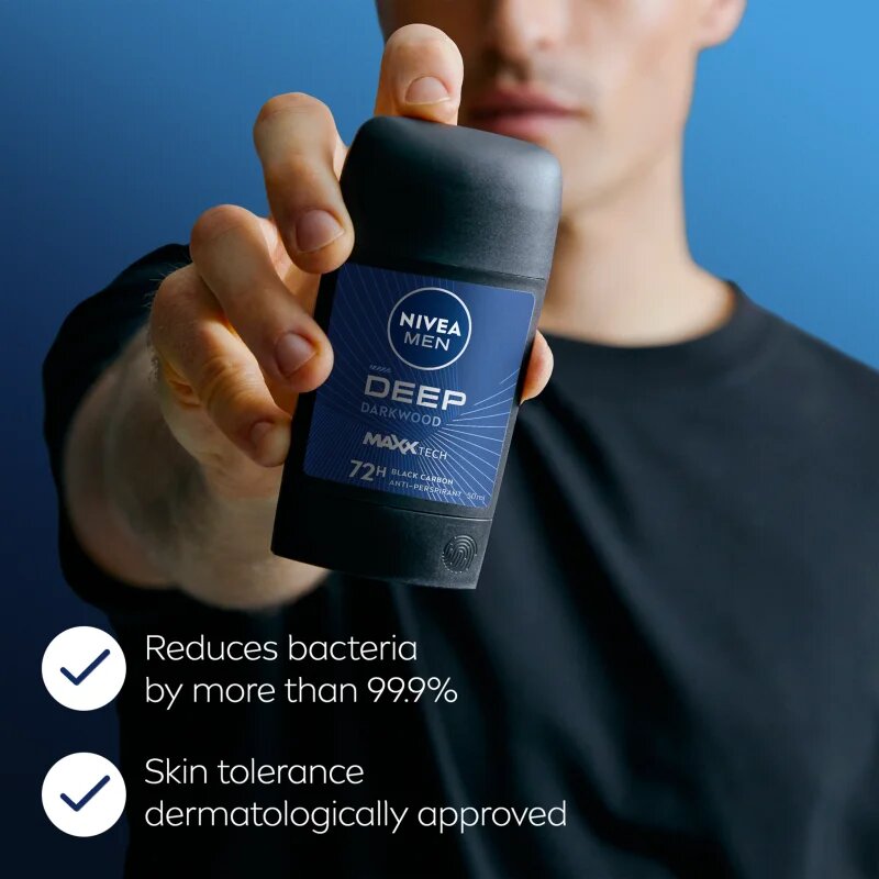 Nivea MEN Deep izzadásgátló stift uraknak Black Carbon Dark Wood 50 ml