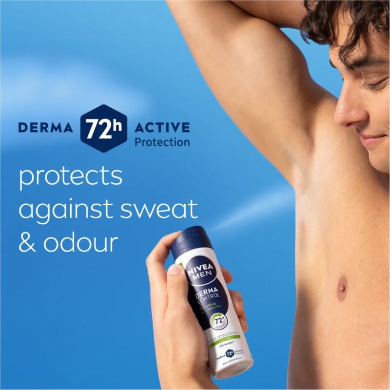 Nivea MEN Derma Control Sensitive izzadásgátló spray az érzékeny bőrre 150 ml