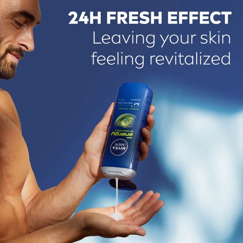 Nivea MEN Energy fürdőgél férfiaknak utántöltő 500 ml