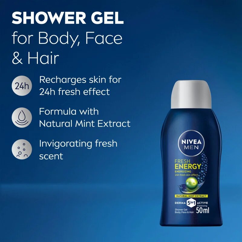 Nivea MEN Fresh Energy tusfürdő gél uraknak 50 ml
