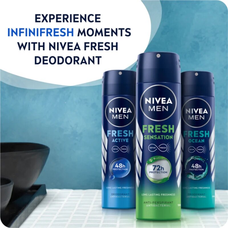 Nivea MEN Fresh Sensation izzadásgátló spray 72 óra uraknak 150 ml