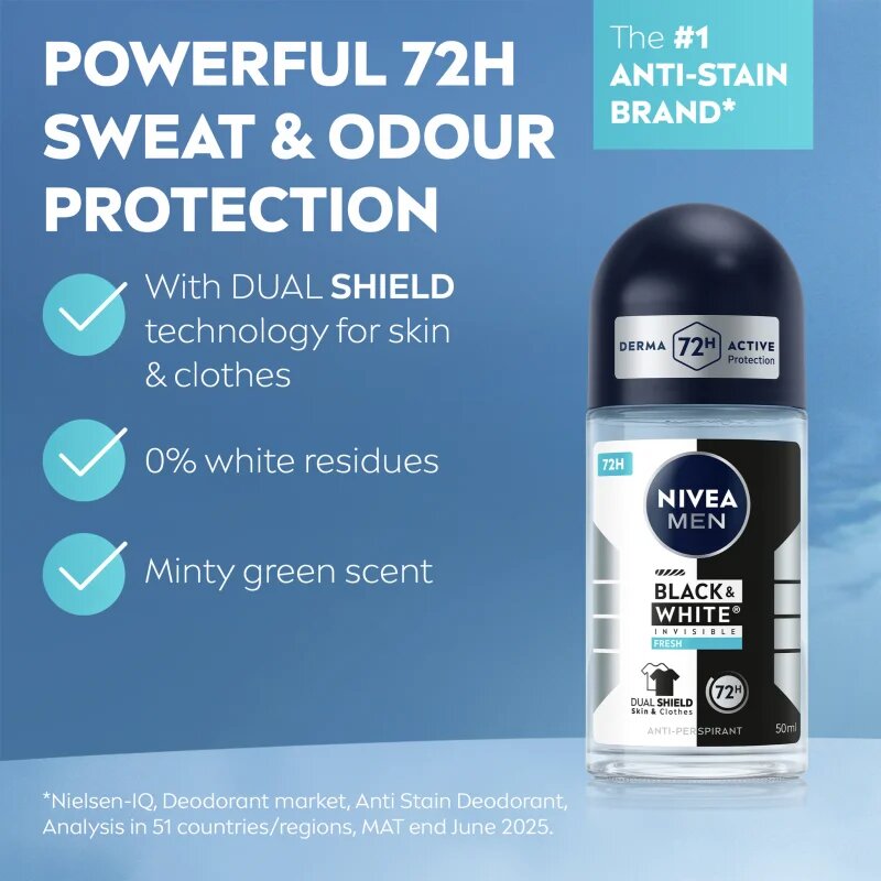 Nivea MEN Invisible Black & White Fresh golyós izzadásgátló uraknak 50 ml