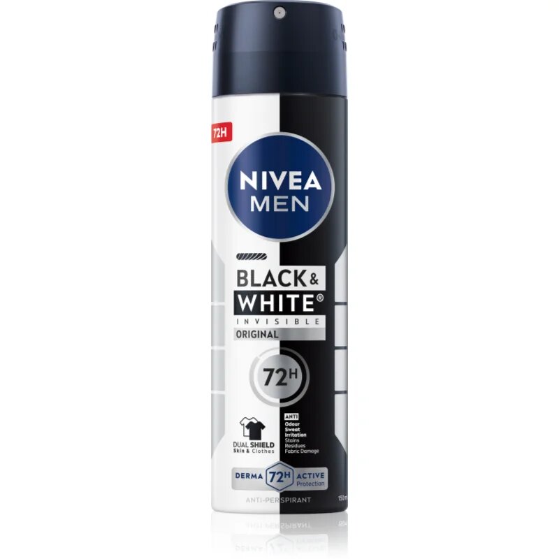 Nivea Men Invisible Black & White izzadásgátló spray uraknak 150 ml