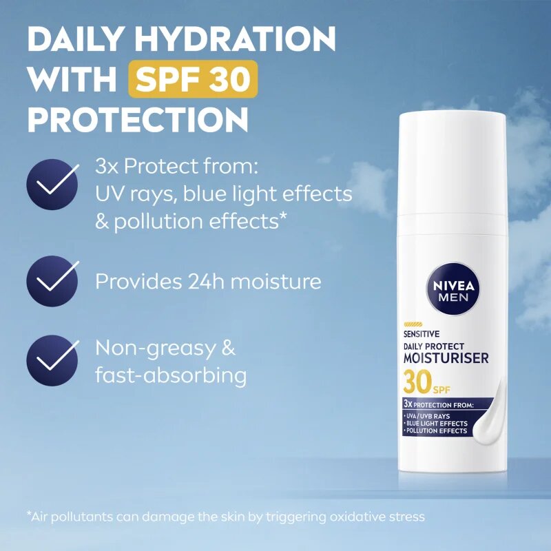 Nivea MEN Sensitive hidratáló nappali krém SPF 30 50 ml