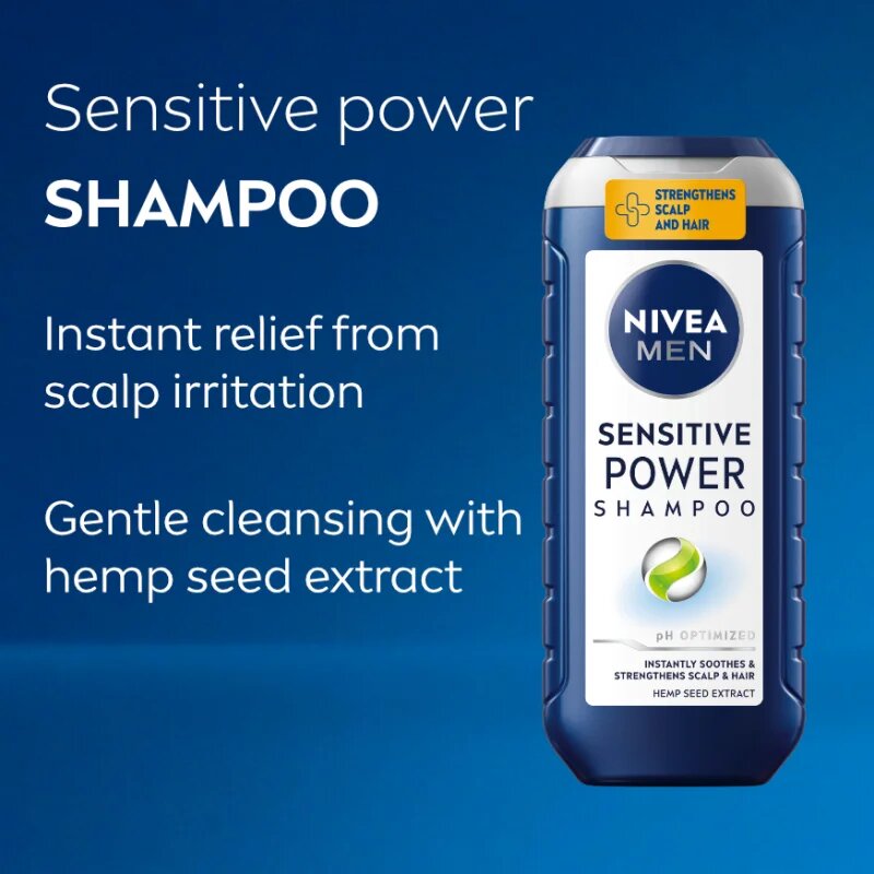 Nivea MEN Sensitive Power erősítő sampon érzékeny fejbőrre 250 ml