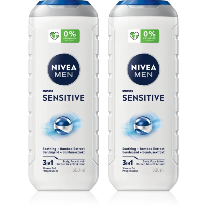 Nivea MEN Sensitive tusfürdő gél testre és hajra takarékos kiszerelés