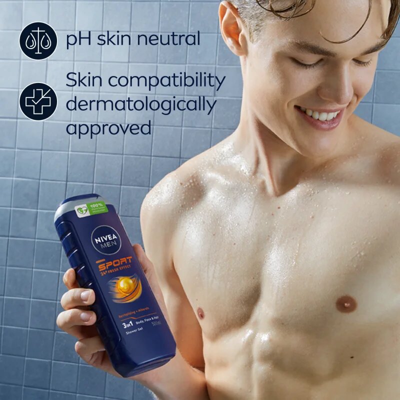 Nivea MEN Sport fürdőgél férfiaknak takarékos kiszerelés