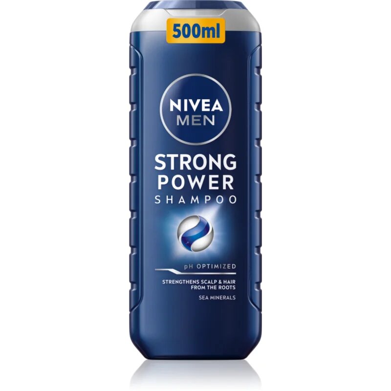 Nivea MEN Strong Power sampon a haj növekedéséért és megerősítéséért a hajtövektől kezdve 500 ml