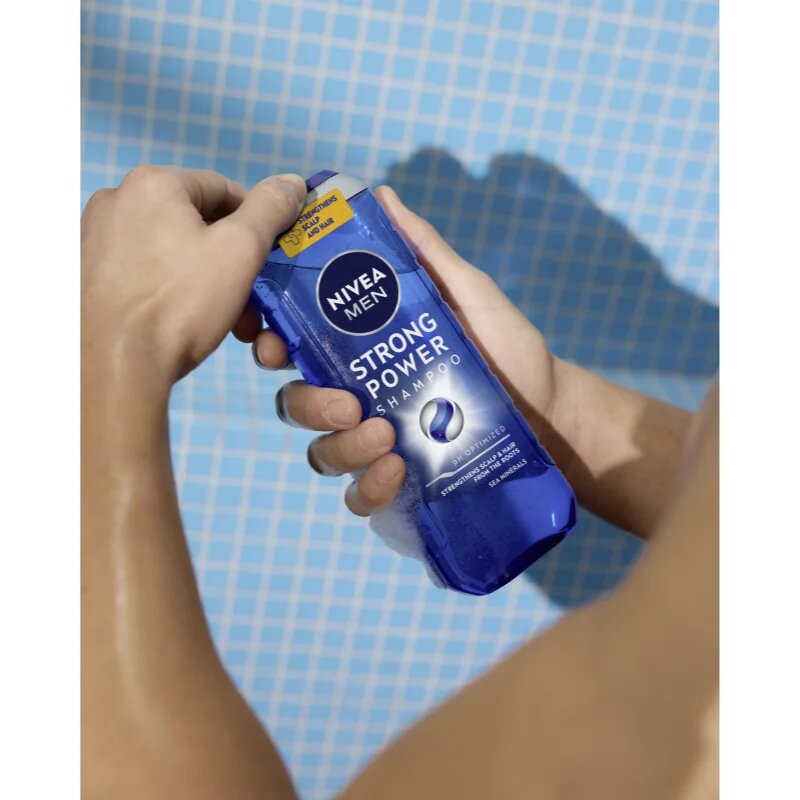 Nivea MEN Strong Power sampon a haj növekedéséért és megerősítéséért a hajtövektől kezdve 500 ml