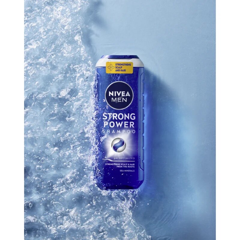 Nivea MEN Strong Power sampon a haj növekedéséért és megerősítéséért a hajtövektől kezdve 500 ml