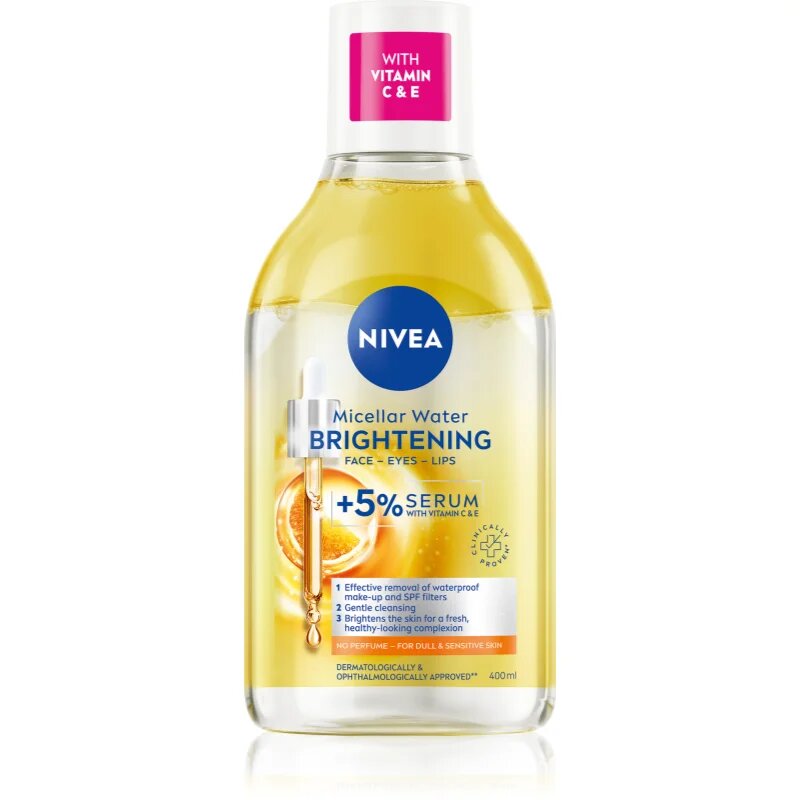 Nivea Micellar Brightening tisztító micellás víz az élénk bőrért 400 ml