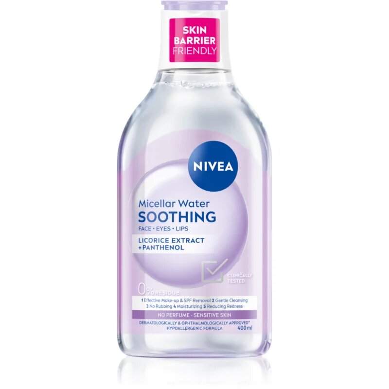 Nivea Micellar Soothing micellás víz normál és száraz érzékeny bőrre az érzékeny arcbőrre 400 ml