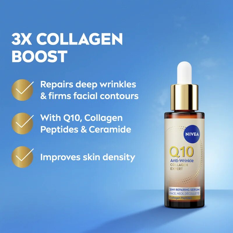 Nivea Q10 Anti-Wrinkle Collagen Expert ránctalanító szérum kollagénnel 30 ml