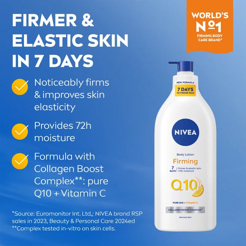 Nivea Q10 Firming feszesítő testápoló tej 625 ml