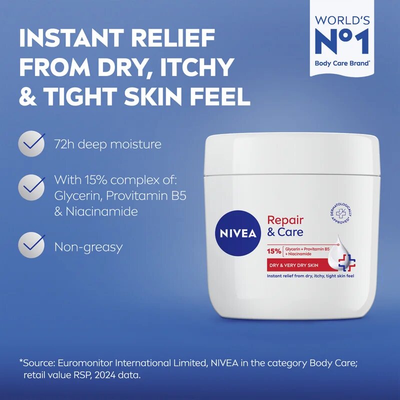 Nivea Repair & Care tápláló regeneráló krém száraz bőrre 400 ml