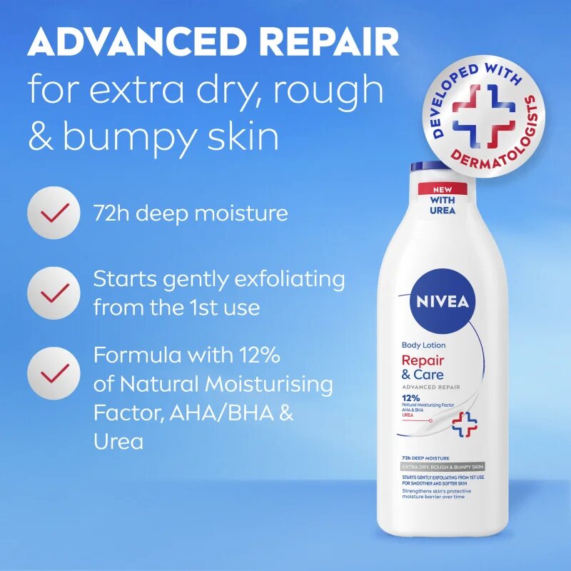 Nivea Repair & Care Urea regeneráló testápoló tej a nagyon száraz bőrre 400 ml