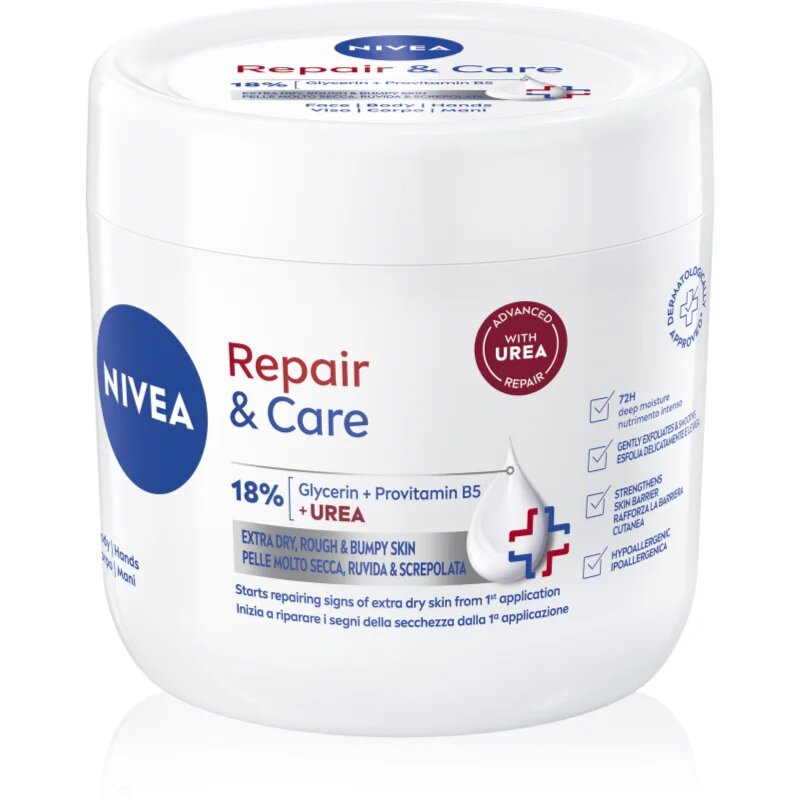 Nivea Repair & Care Urea regeneráló testkrém Száraz nagyon száraz bőrre 400 ml