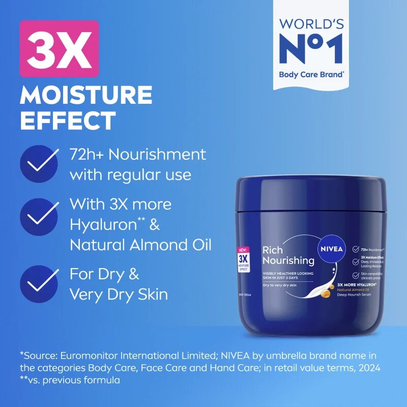 Nivea Rich Nourishing tápláló testápoló krém 400 ml