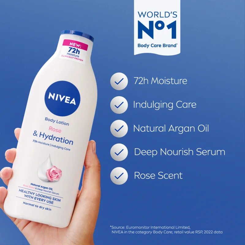 Nivea Rose Touch hidratáló testápoló tej 400 ml