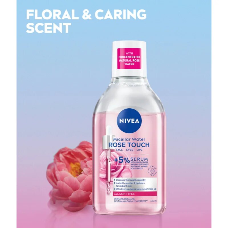 Nivea Rose Touch kétfázisú micellás víz 400 ml