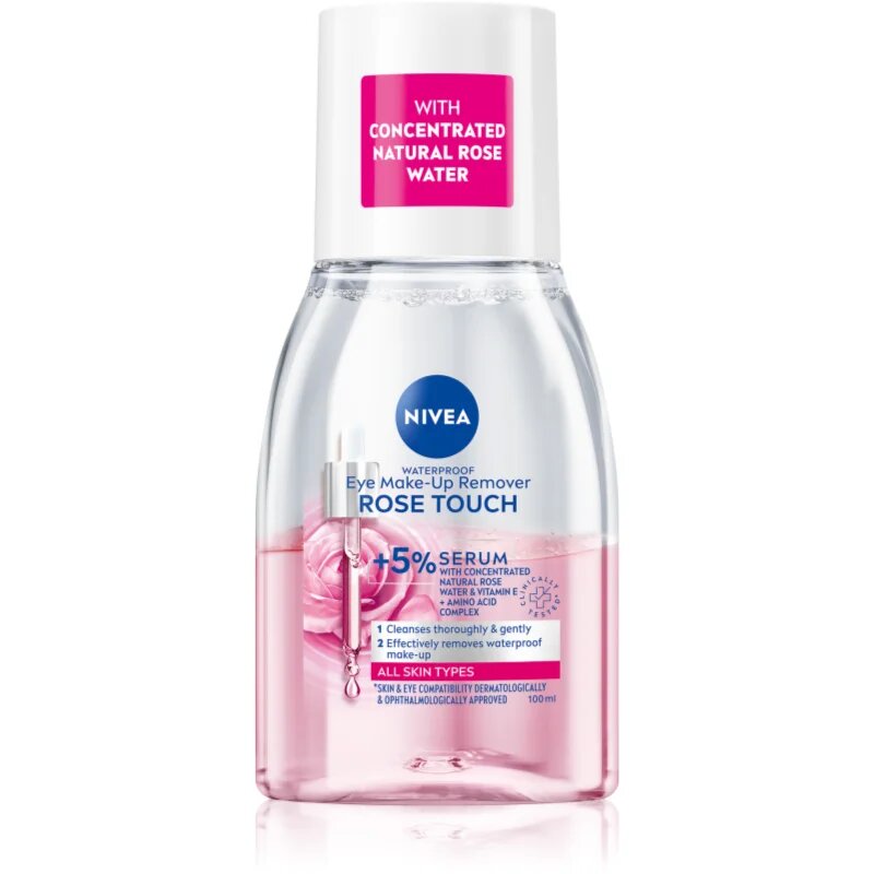 Nivea Rose Touch kétfázisú sminklemosó szemre 100 ml