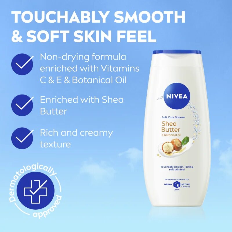 Nivea Shea Butter & Botanical Oil krémes tusoló gél 250 ml