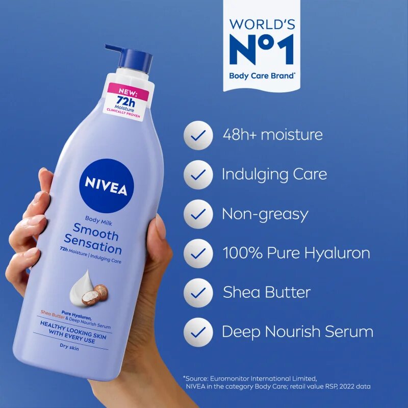 Nivea Smooth Sensation hidratáló testápoló tej száraz bőrre 625 ml