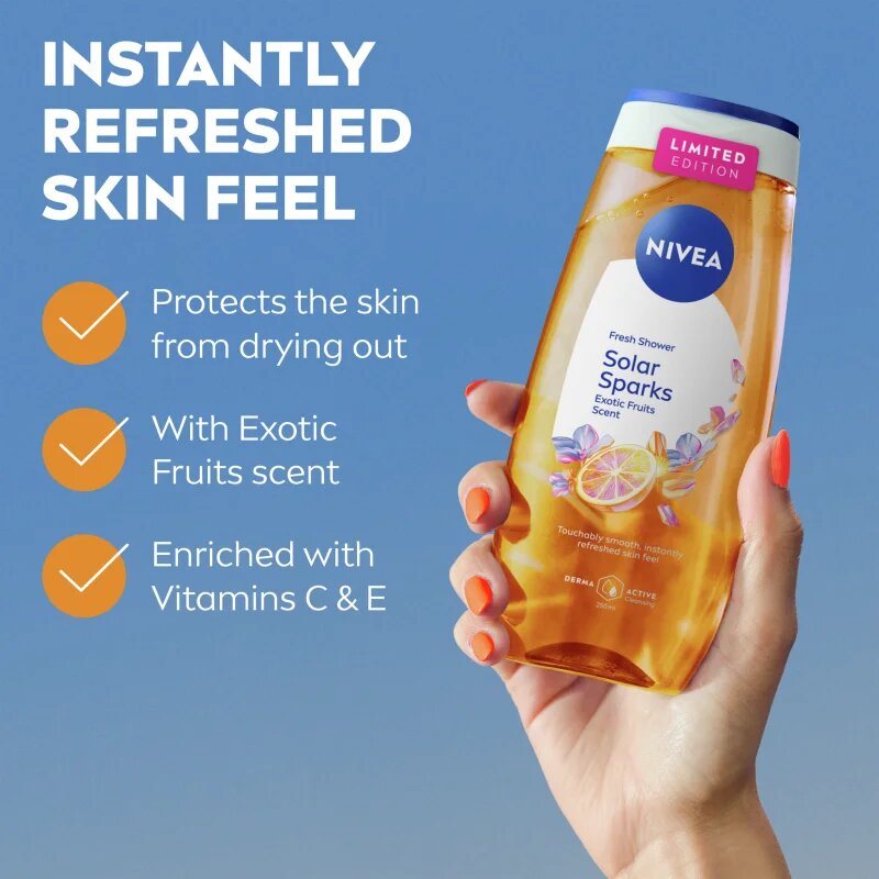 Nivea Solar Sparks felfrissítő tusfürdő gél 250 ml