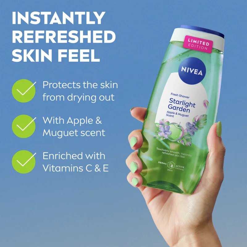 Nivea Starlight Garden felfrissítő tusfürdő gél limitált kiadás 250 ml